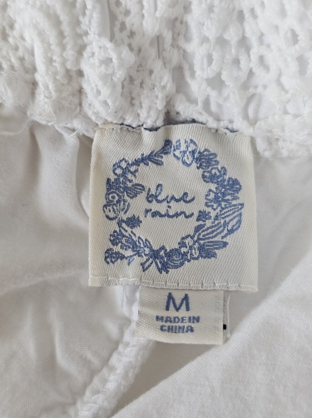 Blue Rain White Crochet Lace Skort Women's Medium Boho Scalloped Lined Shorts - Picture 7 of 8